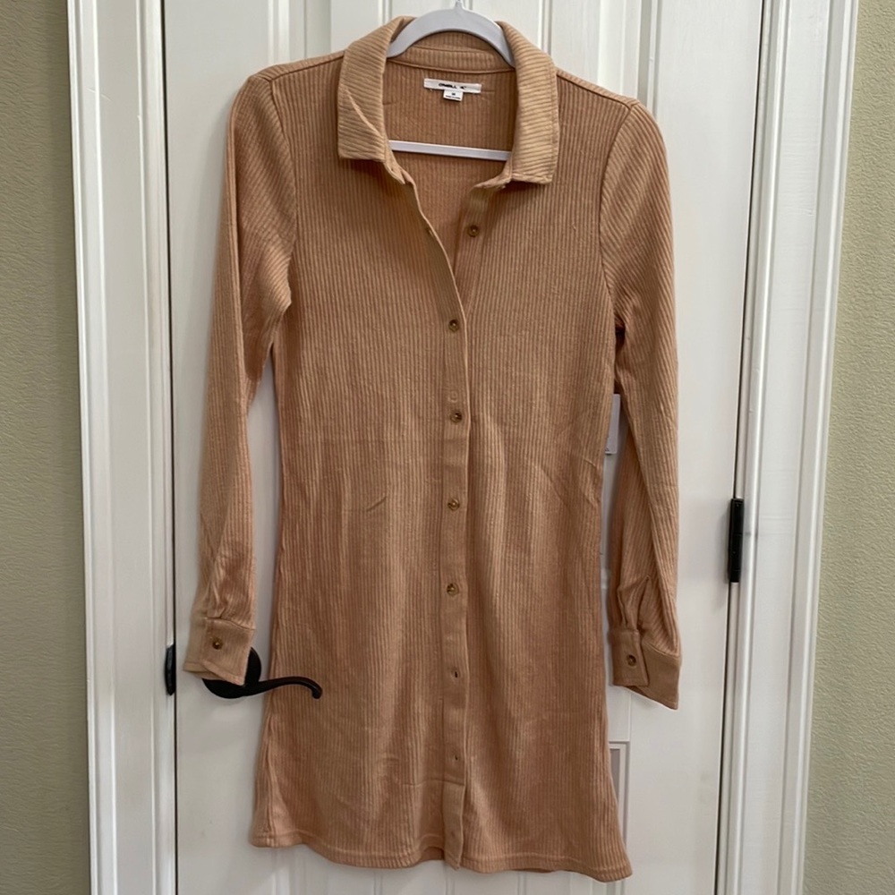 O'Neill Tan Ribbed Cardigan Sweater